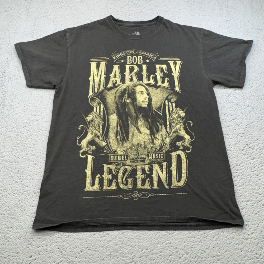 Bob Marley Shirt Mens Large Black Legend Reggae Kingston Jamaica Zion Rootswear